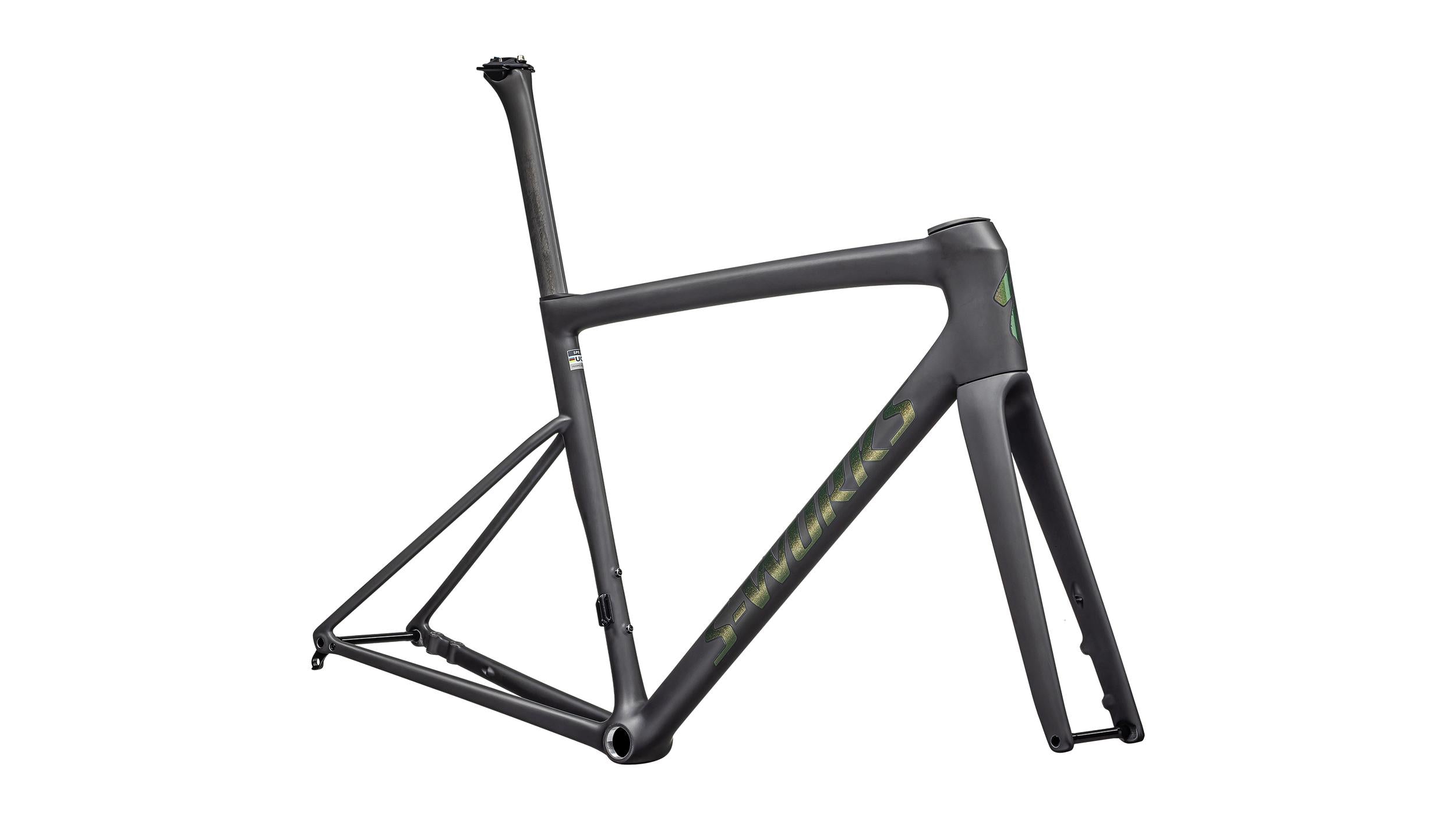 S-Works Tarmac SL8 RTP Cuadro Carretera Specialized 2025 Satin Carbon Rtp/Silver To Green Pearl