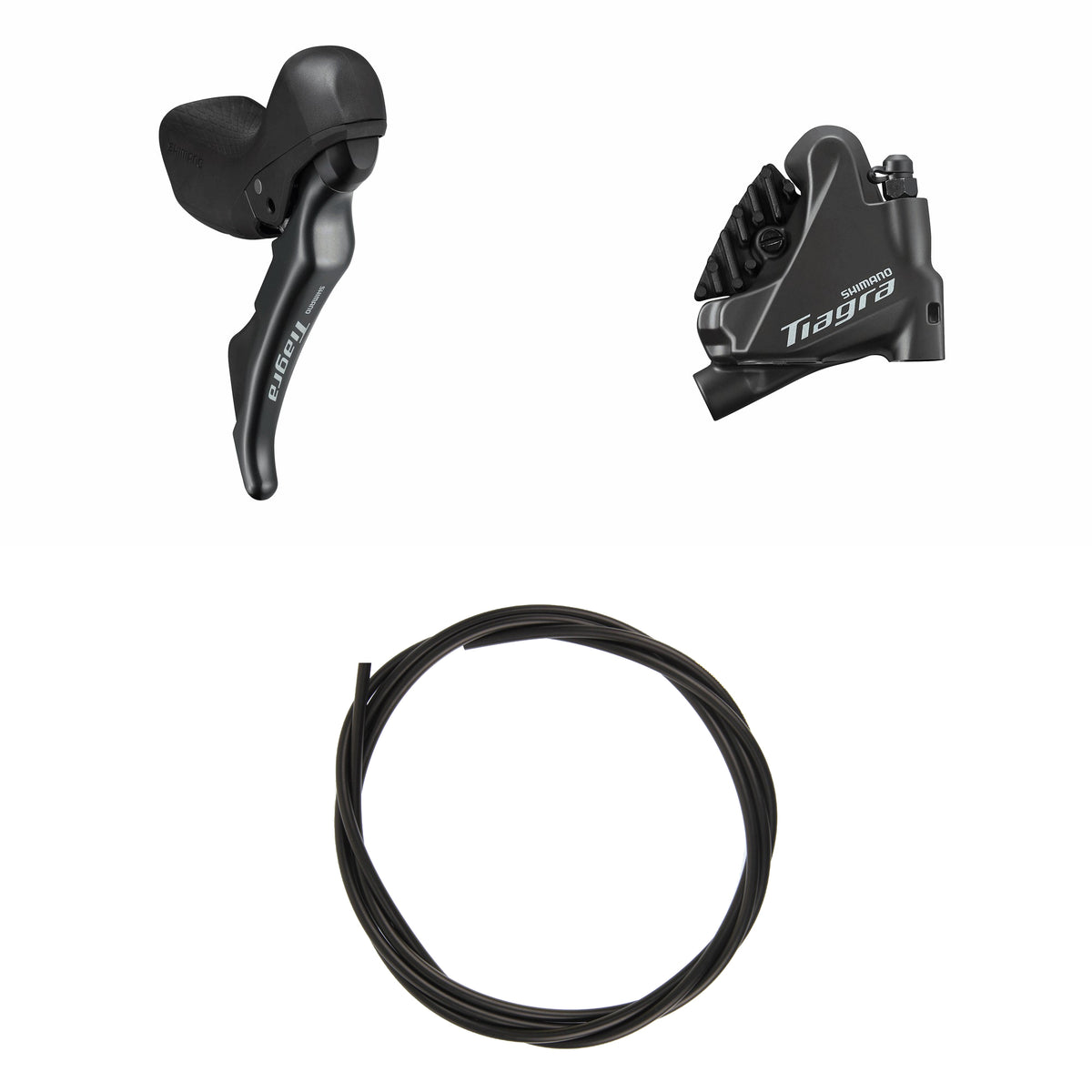 Kit Freno Disco Hidráulico Shimano Tiagra BR-4770/ST-4720 Trasero/Derecho Resina Aletas Sin Adaptador Latiguillo 1700mm Negro #2
