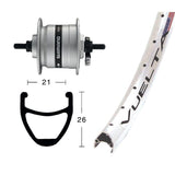 Front Wheel Rodi Airline 1 Solid Axle Shimano DHC3000 Dynamo Hub Silver
