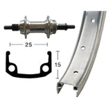 Rear Wheel Winora Solid Axle Nut 135mm 6/7s Matte Silver